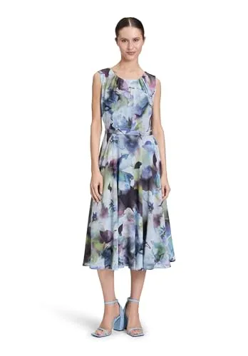 Vera Mont Damen Kleid 0370/4802 in Dunkelblau/Purpur, Größe 44 - Elegantes Cocktailkleid von Vera Mont mit schwingender Passform für ein angenehmes Tragegefühl. Ärmellos mit praktischem Reißverschluss auf der Rückseite für einfaches An- und Ausziehen.