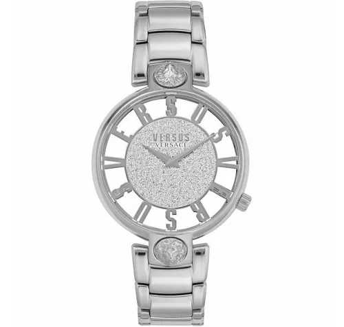 Versace Luxusuhr Versus VSP491319 Kristenhof Damenuhr - Armbanduhren - Elegante Edelstahl-Damenuhr mit 30 Meter Wasserresistenz und stilvollem Silber-Design, perfekt für jeden Anlass.