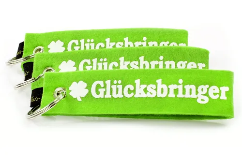 3er Set Filz Schlüsselanhänger Glücksbringer mit Kleeblatt, Geschenk Mitbringsel