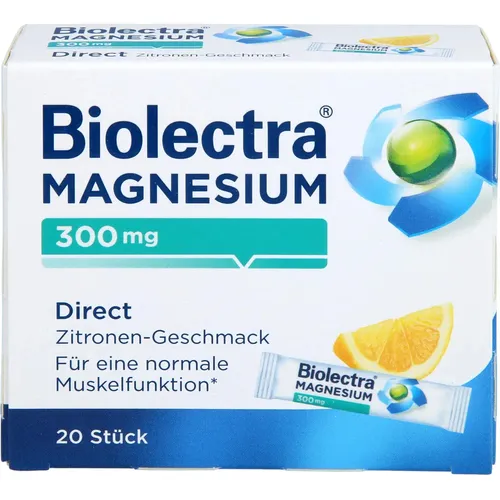 BIOLECTRA Magnesium 300 mg Direct Zitrone Sticks 20 St PZN 04115295