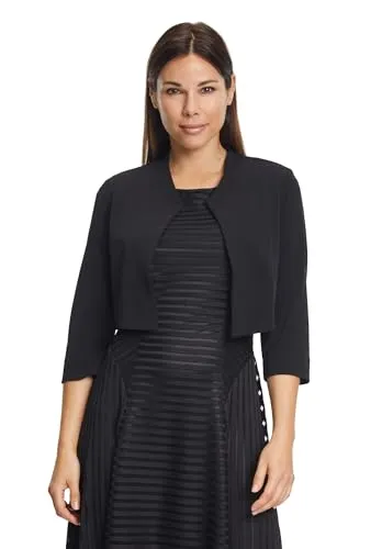 Vera Mont Bolerojacke - Elegante Bolerojacke in schwarz, aus 95% Polyester und 5% Elasthan, mit schmaler Passform und dreiviertelärmeln – perfekt für besondere Anlässe.