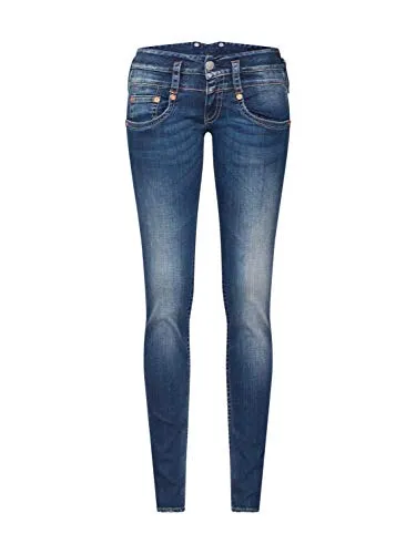 Herrlicher Damen Pitch Slim Jeans - Blau (deep Water 831) - Langlebige Slim Jeans aus robustem 10 oz Stoff für optimalen Tragekomfort. Ideal für eine perfekte Passform dank bewährtem Größensystem (Weite × Länge).