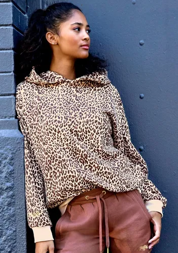 Buffalo Kapuzenpullover in Leo-Optik beige 32/34 von Buffalo