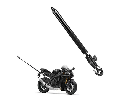 Tourtecs Sitzbank Selfie Stick Cam Halter für Motorrad NBC21 - Sitzbänke für Motorräder, universelle Befestigung für Action Cams, schwenkbarer Arm und ausfahrbar bis 1,1 Meter für perfekte Aufnahmen.
