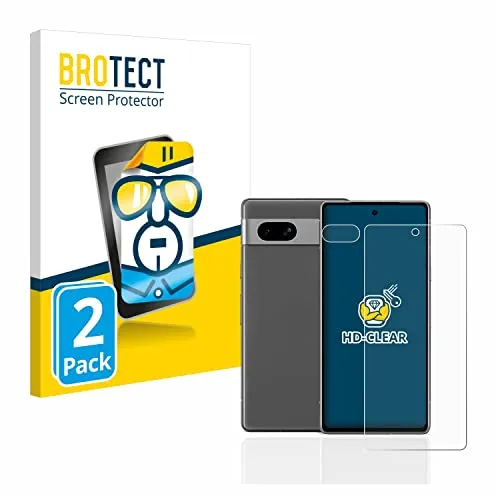 BROTECT 2 Stück Schutzfolie für Google Pixel 7a (Display+Kamera) Displayschutz Folie Made in Germany, Ultra-Klar