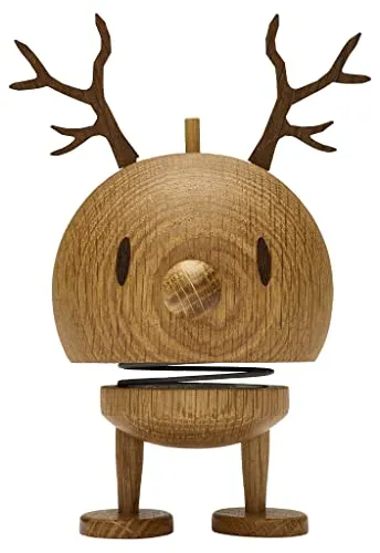 Hoptimist Rentier Medium Bumble - Handmade aus Eiche - Psychologie & Hilfe, handgefertigtes Rentier aus Eichenholz, das Freude und positive Stimmung verbreitet.