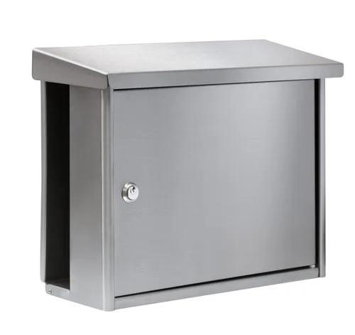 Burg Wächter Briefkasten Hanseatic 3816 Ni - Robuster Edelstahl-Briefkasten in modernem Design, ideal für die sichere Aufbewahrung Ihrer Post mit großzügigem Platzangebot.