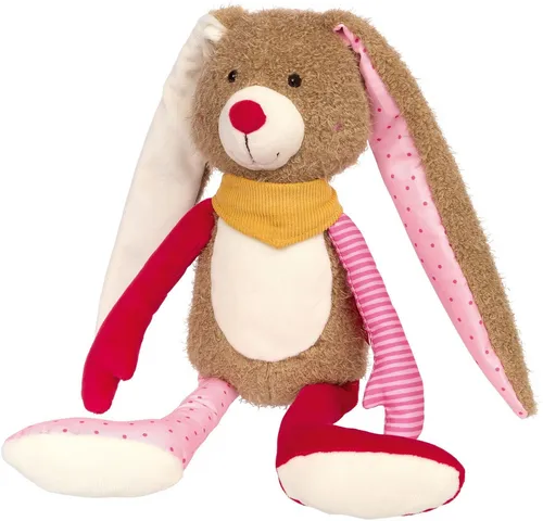SIGIKID 39214 Hase Patchwork Sweety - Kuscheliger Hase aus der Serie Patchwork Sweety, ideal für Babys ab Geburt. Weiches Material sorgt für angenehmes Tastgefühl und tolle Greifmöglichkeiten – der perfekte Begleiter zum Spielen und Liebhaben.