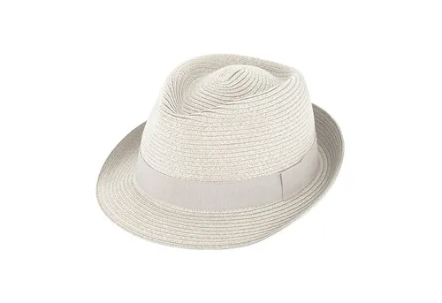 Fiebig Sonnenhut Papierhut Trilby uni mit gleichfarbigem Ripsband