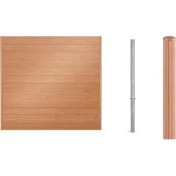 Alberts Sichtschutz Palitio Set - Holzdekor hell, 6m Länge, 150mm Profilhöhe - Robuster Sichtschutzzaun aus Aluminium mit eleganter Holzdekor-Oberfläche. Ideal für kreative Gartenlösungen. Einfache Montage durch Einbetonierung für hohe Stabilität.