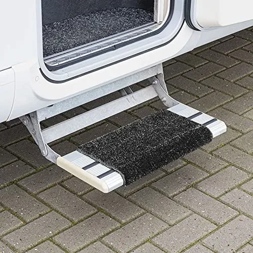 Fußmatte für Trittstufe 46x40cm Trittstufenteppich schwarz für Wohnmobil, Wohnwagen Matte