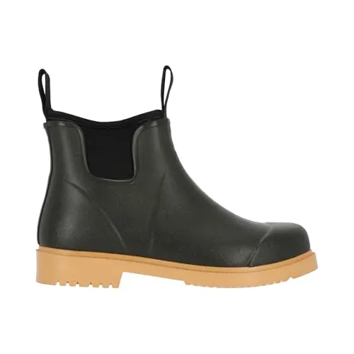 Baumfuchs Damen Gummistiefelette unifarben - Halbhoher Gummistiefel mit Anziehhilfe in Dunkelgrün Größe 37