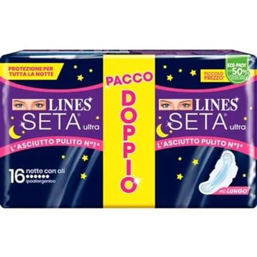 Lines Seta Ultra Nachtbinden mit Flügeln, 16 Stück