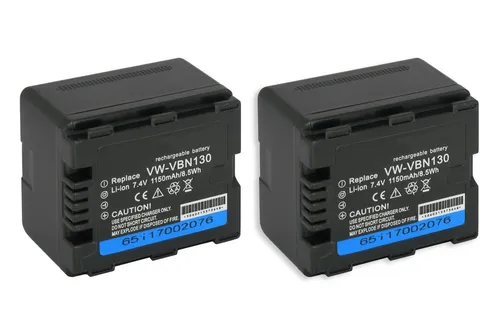 mtb more energy 2x Akku für Panasonic VW-VBN130 Kamera-Akku kompatibel mit Akku-Typ Akku Panasonic VW-VBN130 1150 mAh (7,4 V)