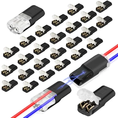 Stück 2-Polig Kabel Steckverbinder Stecker,Auto Stecker Steckverbindung Steckverbinder Verbindungsklemme,Wasserdicht Kabelverbinder,Kabel mit 18/22 AWG ist Kein Abisolieren Erforderlich 25