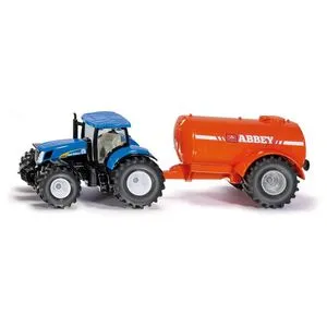 siku Landwirtschaftsfahrzeug 1945 New Holland Traktor mit Güllefass - Modellfahrzeug im Maßstab 1:50 mit detailgetreuer Metallkarosserie und funktionsfähigem Güllefass für realistischen Spielspaß.