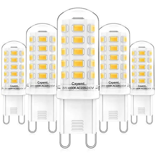 Cxyemt G9 LED Lampen 3W Ersetzt 28W 33W 40W Halogenlampen, Neutralweiß 4000K G9 LED Energiesparlampe Glühbirne, AC 220-240V, Nicht Dimmbar, Kein Flickern Leuchtmittel, 5er Pack