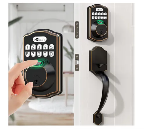 IXTECH Fingerabdruck Türschloss Set mit Keyless Entry und 2 Schlüsseln
