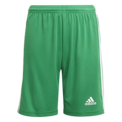 adidas Jungen Squadra 21 Shorts, Team Green/White, 5-6 Years - Trainingsbekleidung mit regulärem Schnitt, elastischem Bund und Kordelzug für optimalen Tragekomfort, aus 100 % recyceltem Polyester.