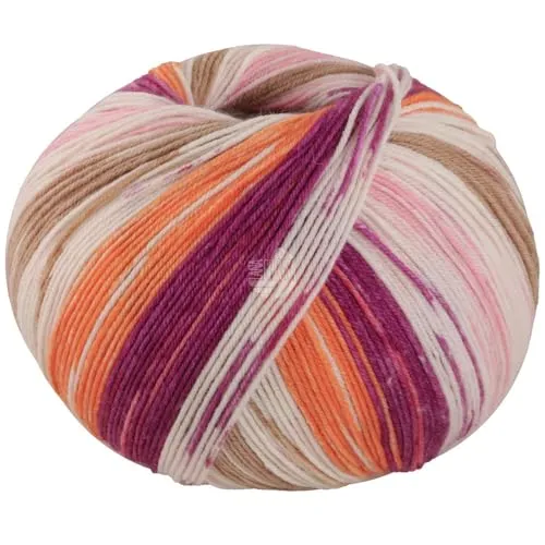 LANA GROSSA Meilenweit Seta Lampone | Sockengarn mit Seidenanteil, waschmaschinenfest | Handstrickgarn 55% Schurwolle (Merino), Polyamid, & Seide | 100g 400m Wolle zum Stricken & Häkeln FB3449