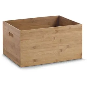 Zeller Holzkiste 13342, Bambus, braun, 40 x 30 x 21cm - Aufbewahrungsboxen, praktische und robuste Bambuskiste mit 2 Tragegriffen für Ordnung in Werkstatt, Haushalt oder Hobby.