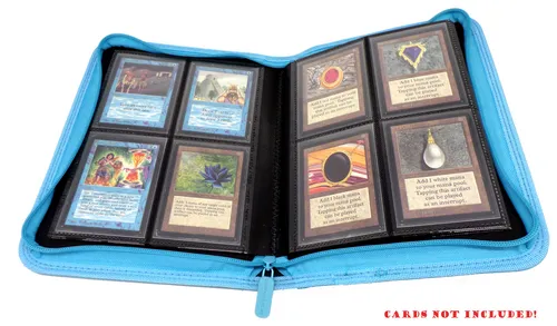 Docsmagic.de Pro-Player 4-Pocket Zip-Album Light Blue - 160 Card Binder - MTG -