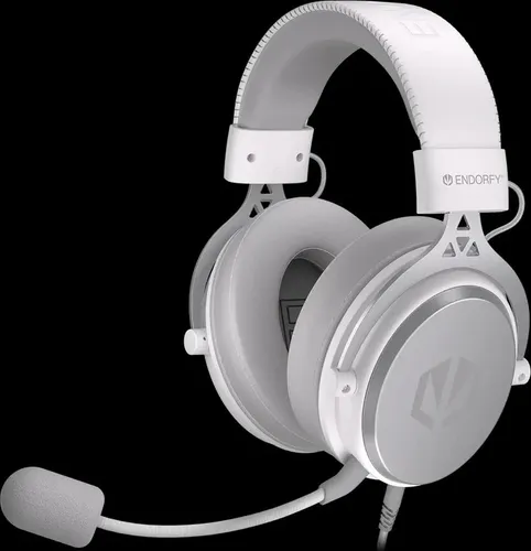 ENDORFY VIRO Onyx White Gaming Kopfhörer mit Mikrofon - Gaming Over-Ear-Kopfhörer mit 53 mm Treiber für beeindruckenden Sound, langlebigem Aluminiumrahmen und weichen Memory-Schaumstoff-Ohrpolstern für maximalen Komfort.