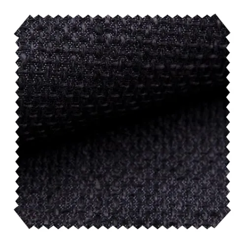 novely® LANZ Premium Möbelstoff mit Schwerem Webcharakter - Grob Gewebter Polsterstoff - Struktur-Stoff in 15 Farben - Pflegeleichte Meterware 1lfm | Farbe: 07 Schwarz