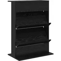 vidaXL Magazinregal Schwarz Eichen-Optik 70 x 41 x 96 cm - Stylisches Magazinregal aus Holzwerkstoff mit modernem Design. Ideal zur ordentlichen Aufbewahrung von Zeitschriften und Büchern. Perfekt für Wohnzimmer, Büro oder Schlafzimmer.