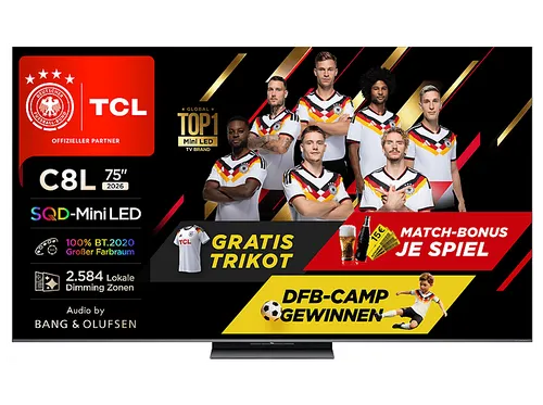 TCL 75C8L SQD-Mini LED TV – 75 Zoll UHD 4K SMART TV