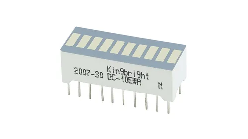 Kingbright Bargraph-Anzeige, DC-10GWA, 10 Elemente, grün 4023392238383