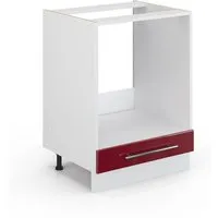 Vicco Herdumbauschrank Fame-Line, Bordeaux Hochglanz, 60 cm in rot von Vicco