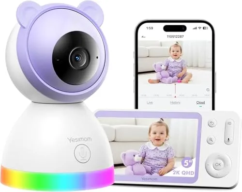 YESIMOM Babyphone with Camera 2K/3MP, 5