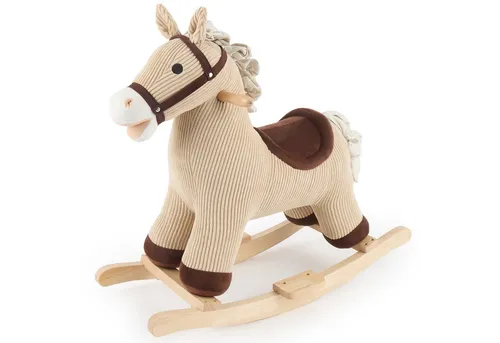 BIECO Schaukeltier Schaukelpferd Lucky – Niedliches Wippenspielzeug für Babys - Das Schaukeltier Lucky aus Cord und Holz begeistert Babys ab 9 Monaten mit sicherem Schaukeln und einem gepolsterten Sitz. Ideal zur Förderung der Motorik und des Gleichgewichts – ein Must-Have für jedes Kinderzimmer!