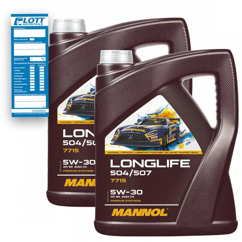 2x 5L Mannol Longlife 5W-30 Motoröl API SN VW 504.00 507.00 BMW LL-04 MB 229.51