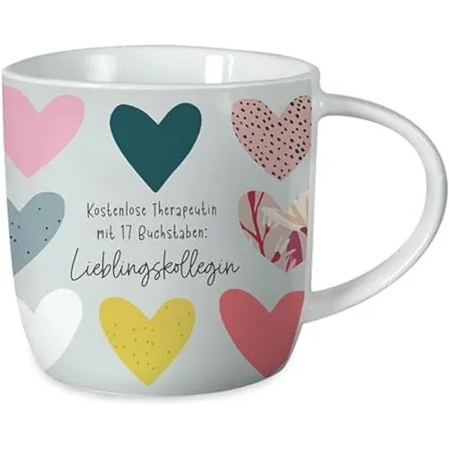 Grafik-Werkstatt Kaffeetasse mit Spruch 300 ml | Porzellan-Tasse lustig | Lieblingskollegin, 61649, Grau