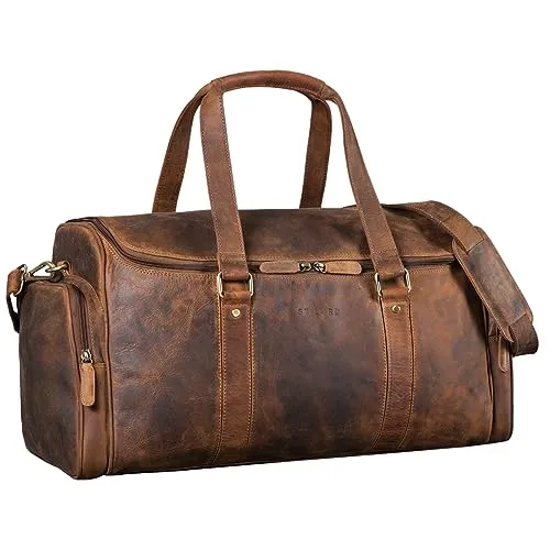 STILORD 'Myles' Vintage Reisetasche Herren Leder - XL Duffle Bag für Abenteuer - Reisetaschen aus echtem Rindsleder mit viel Platz und praktischer Innenaufteilung für Kleidung, Schuhe und mehr. Ideal für Sport, Freizeit und Übernachtungen.