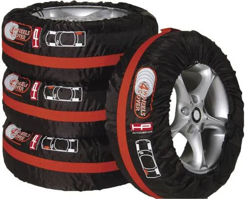 HP Autozubehör 82277 Reifenhüllen-Set bis 18 Zoll - Praktisches Reifenhüllen-Set für den sicheren Transport und die Lagerung von Reifen. Mit Kordelzug und Positionskennung. Aus robustem Nylon, waschbar bis 30 Grad und geeignet für Reifen von 13