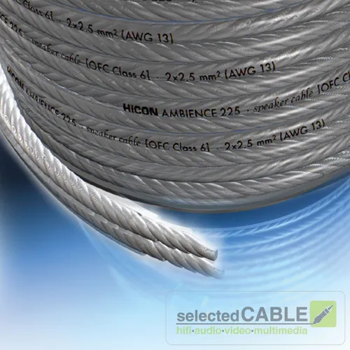 HICON Ambience 2 x 2,5mm² versilbertes Lautsprecherkabel OFC Meterware | HIA-225