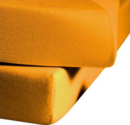Fleuresse Jerseyspannlaken, sonnengelb, 140 x 200 - 150 x 200 cm