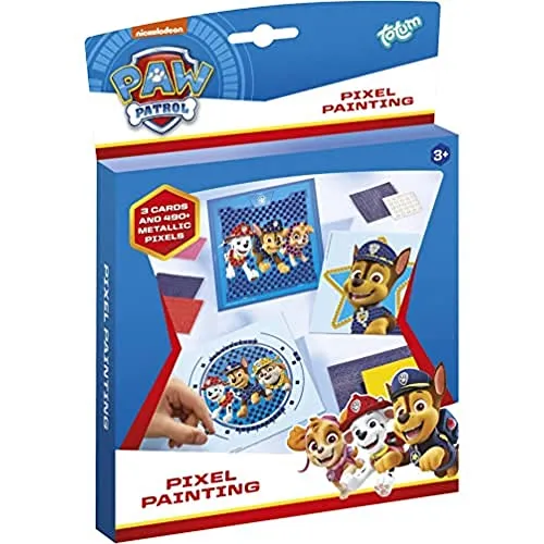 PAW PATROL 720695 Pixel Paint Bastel-Set – Gestalte eigene Mosaikbilder auf verschiedenen Motivkarten mit 520 bunten Mosaiksteinchen