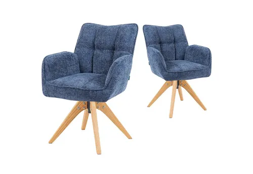 DUBI Möbel Polsterstuhl Mika-Theo 2er-Set in blau von DUBI Möbel