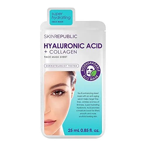 SKIN REPUBLIC Hyaluronic Acid + Collagen Gesichts-Tuchmaske 25 ml