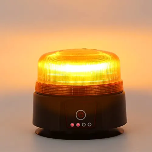D-TECH LED wiederaufladbares Rundumleuchte magnetisch LED Kabellos Rundumkennleuchte gelbes für Auto Landwirtschaft Bauwesen LED Notfall Warnleuchte magnet,Blitzleuchten Zertifiziert nach ECE R65 R10