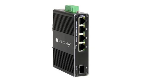 Media konwerter switch Ethernet 1000Base RJ45 na slot SFP, DIN, IP40 Techly