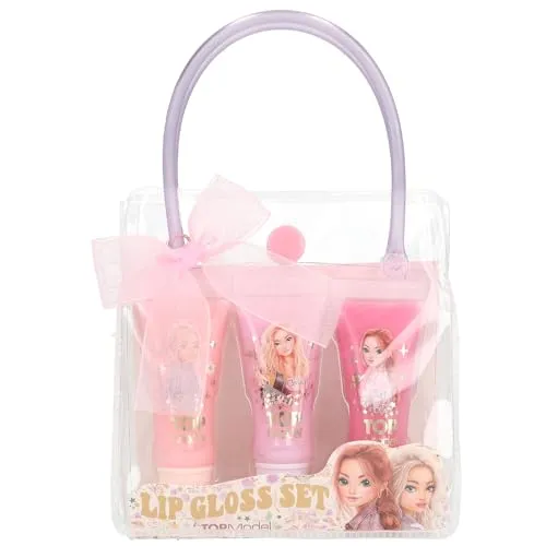 Depesche 13759 TOPModel Cowgirl - Lipgloss Set Beauty and Me, 3 glänzende Lipglosse, in Pink, Rosa und Lila, mit unterschiedlich fruchtigen Düften