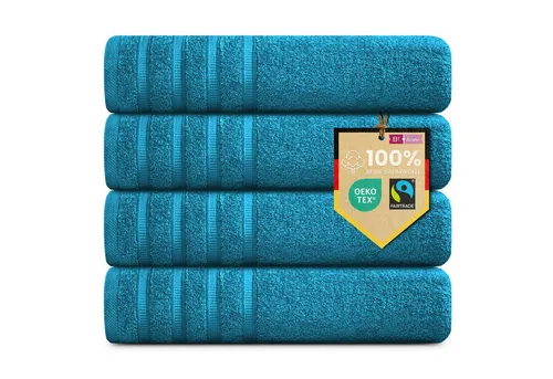 B!HOME Handtücher Set Saunatücher, Duschtücher, Gästehandtücher 100% Baumwolle, (Spar-Set, 4-St), flauschig saugfähig Frottee weich