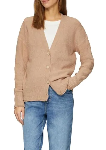 s.Oliver Strickjacke aus Baumwoll-Bouclé in Hellbraun – Größe 38 - Strickjacke für Damen mit relaxter Passform, aus weichem Baumwoll-Bouclé, ideal für gemütliche Tage und elegante Anlässe.