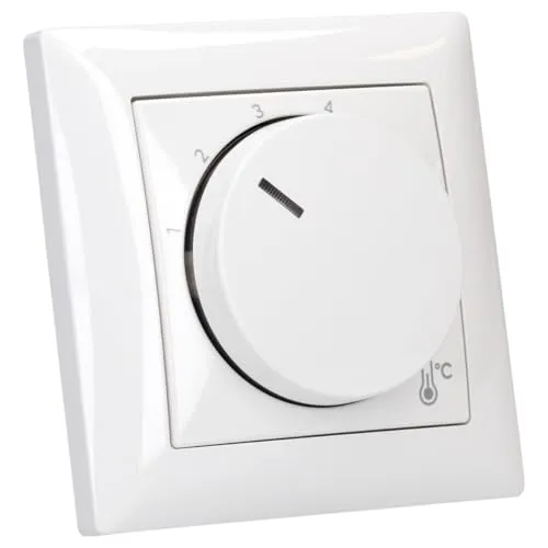 Busch-Jaeger Busch-balance SI Heizungsthermostat Set: Temperaturregler 1094 U + Zentralscheibe 1794 R-914 + Rahmen 1721-914 – Unterputz Thermostat für elektrische Fußbodenheizung in Alpinweiß