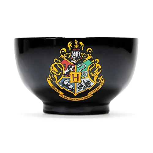 Harry Potter Müslischale Hogwarts Logo schwarz, Bedruckt, 100% Keramik, in Geschenkverpackung.
